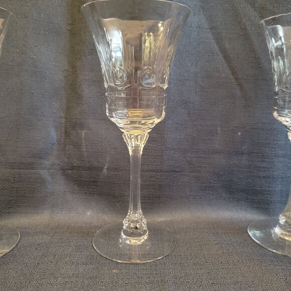 Set Of 6 Heisey Vintage Etched Crystal Stemmed Glasses Danish Princess? - Picture 9 of 11